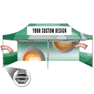 TENT 20' X10' ALUMINUM | CANOPY | DOUBLE-SIDED WALL GRAPHIC PACKAGE