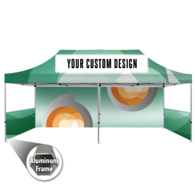 TENT 20' X10' ALUMINUM | CANOPY | SINGLE-SIDED WALL GRAPHIC PACKAGE